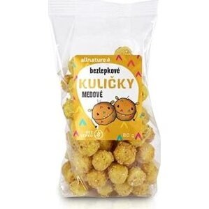 Allnature bezlepkové guľôčky medové 80 g