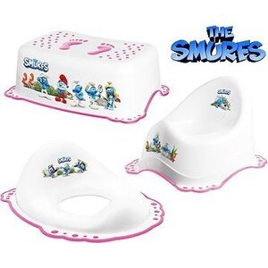 MALTEX Set The Smurfs Nočník, sedátko a stupátko bílý/růžový