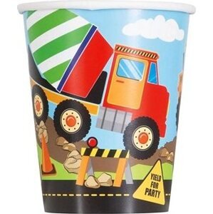 UNIQUE Papierové párty tégliky stavba staveniska 270 ml 8 ks