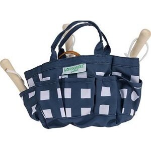 H&L dětské zahradnické náčiní Bag, modré s bílou šachovnicí