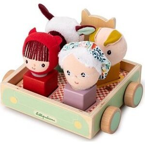 Lilliputiens ťahací vozík vlk Ľudovít s aktivitami, vkladačka + tvary