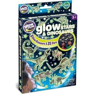 GlowStars Svetielkujúca dekorácia na stenu –Dinosaury a hviezdy