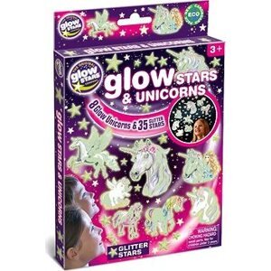 GlowStars Svetielkujúca dekorácia na stenu – Jednorožce a hviezdy
