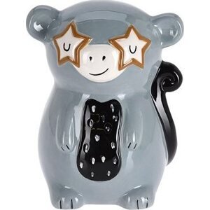H&L Keramická pokladnička Opica Lemur sivo-modrá
