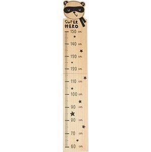 H&L Drevený meter Panda na stenu 119 × 19,5 cm prírodný