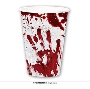 Papierové tégliky – krvavé odtlačky – Halloween – 6 ks