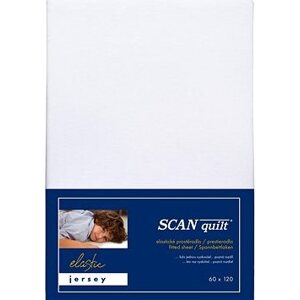 SCANquilt plachta do postieľky JERSEY ELASTIC LYCRA biela 60 × 120 cm