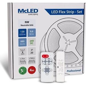 McLED Set LED pásik 4 m s ovládačom, NW, 9,6 W/m