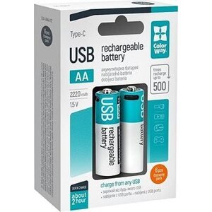 ColorWay AA 2200 mAh USB-C 6 ks