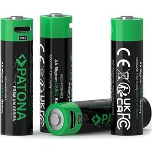 PATONA AA/LR6 Li-Pol 2 000 mAh 1,5V s USB-C nabíjaním, 4 ks v balení