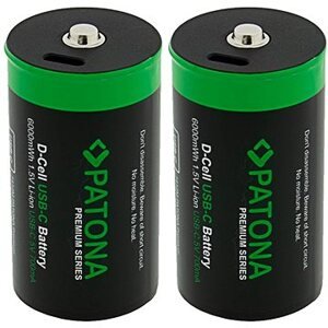PATONA PREMIUM LR20 (D) 4000 mAh, s USB-C nabíjaním, 2 ks v balení
